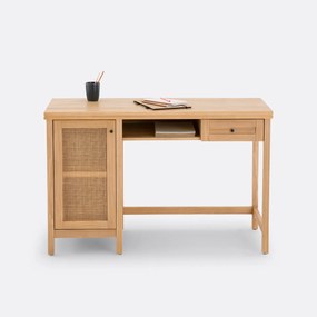 Bureau in massief dennen- en riethout Gabin