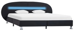 vidaXL Bedframe met LED kunstleer zwart 180x200 cm