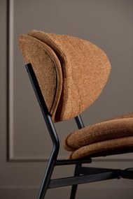 SOPHIA Terracotta (Apia 272)/zwart onderstel - RELAXFAUTEUIL STOEL VOOR DE WOONKAMER/HET KANTOOR MET BEKLEDING