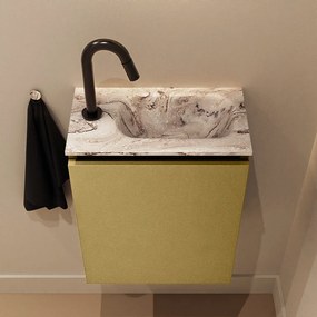 Mondiaz Ture DLux toiletmeubel 40cm oro met wastafel glace rechts met kraangat