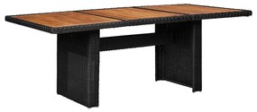 vidaXL Tuintafel 200x100x74 cm poly rattan zwart