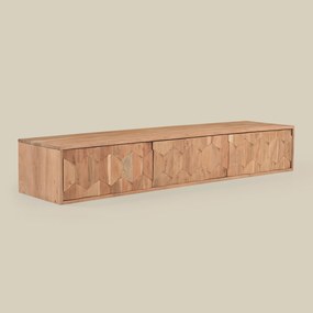 Zwevend Tv-meubel Donker Hout Motief 160 Cm - 160x35x25cm.