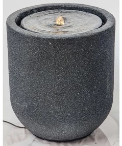 HEISSNER Terrasfontein met LED cilinder 41x41x45 cm zwart