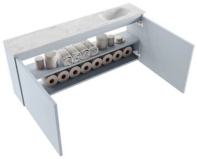 Mondiaz Ture DLux toiletmeubel 120cm clay met wastafel opalo rechts met kraangat