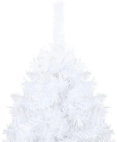 vidaXL Kunstkerstboom met LED's en kerstballen 150 cm PVC wit