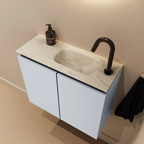 Mondiaz Ture DLux toiletmeubel 60cm clay met wastafel ostra rechts met kraangat