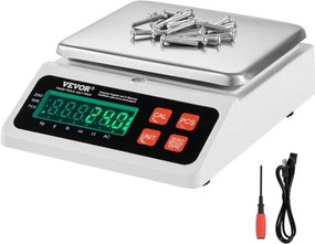 VEVOR Industriële telweegschaal, 10 kg x 0,1 g, digitale weegschaal voor onderdelen en munten, eenheden g/kg/lb/oz/ct, elektronische precisieweegschaal, inventarisweegschaal, keukenweegschaal voor sieraden met LED-scherm
