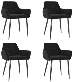 vidaXL Eetkamerstoelen 4 st fluweel zwart