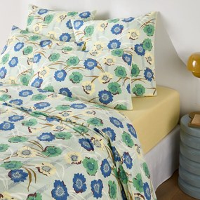 Dekbedovertrek in perkalkatoen, bloemenprint, MOWAN