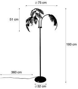 Vintage vloerlamp goud 193 cm 3-lichts - Botanica Landelijk E14 Binnenverlichting Lamp