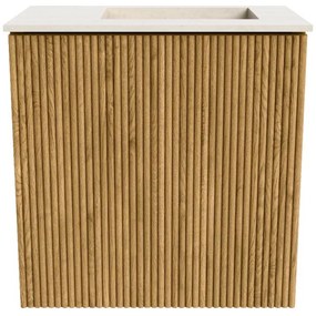 Mondiaz Joya DLux 40cm toiletmeubel oak met wastafel faye rechts zonder kraangat meli