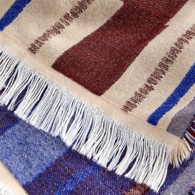 Plaid met geometrisch jacquardpatroon, TINARI