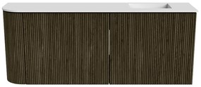 Mondiaz Joya 100cm toiletmeubel ronding links shadow met wastafel faye rechts 1 kraangat talc