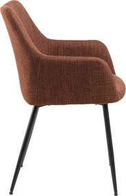 VERA Terracotta (stof Basel 44) - MODERN GESTOFFEERDE KUIPSTOEL VOOR WOONKAMER/EETKAMER LOFT
