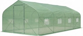 Folie tunnel met metalen frame 3x6m Garden Point groen met 2 paar deuren
