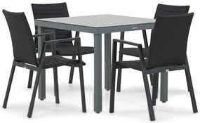 Tuinset 4 personen 90 cm Aluminium/textileen Grijs Osmen Joliet/Porto