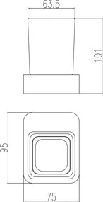 Eastbrook Vercelli messing bekerhouder chroom