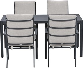 Garden Impressions Senja tuinset 5-delig sandstone - Kasper tuintafel 160x90 cm