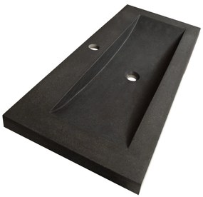 Sanituba Corestone wastafel basalt met kraangat 120cm