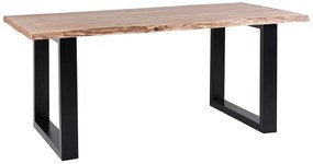 Eettafel hout bruin/zwart 180 x 94 cm HEBY Beliani
