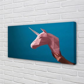 Foto op canvas Roze eenhoorn origami 100x50 cm