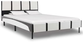 vidaXL Bedframe kunstleer wit en zwart 140x200 cm