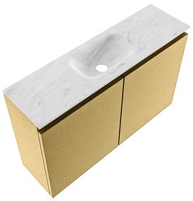 Mondiaz Ture DLux toiletmeubel 80cm oro met wastafel opalo midden met kraangat