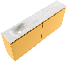 Mondiaz Ture DLux toiletmeubel 120cm ocher met wastafel ostra links zonder kraangat