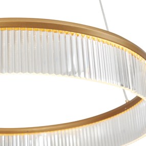 Moderne hanglamp messing 59cm incl. LED 3-staps dimbaar - Anello Chandelier Modern rond Binnenverlichting Lamp