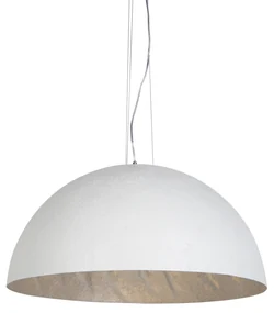 Eettafel / Eetkamer Moderne hanglamp wit met zilver 70cm - Magna Modern E27 rond Binnenverlichting Lamp