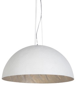 Moderne hanglamp wit met zilver 70cm - Magna