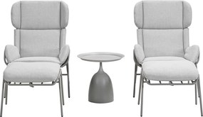 Garden Impressions Fresno loungestoelen taupe - Mati bijzettafel Ø50x48 cm