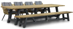 Tuinset 8 personen 330 cm Wicker/Aluminium/Aluminium/wicker Taupe Coco Azzano/Trente