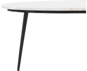 Goossens Salontafel Enzo ovaal, marmer wit, elegant chic, 70 x 35 x 50 cm