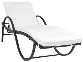 vidaXL Ligbedden 2 st met tafel poly rattan zwart