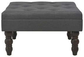 vidaXL Kruk 60x60x36 cm polyester donkergrijs