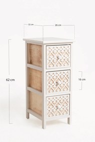 Hulpmeubilair Cloak Wit, Smal, 3 laden