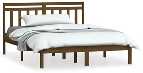 vidaXL Bedframe massief grenenhout honingbruin 140x190 cm
