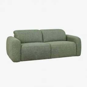 Elektrische En Verstelbare 2-zitsbank Bekleed Peggy Bouclé Groen – Salie - Sklum