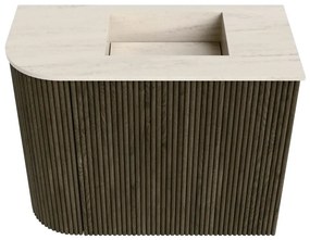 Mondiaz Joya DLux 50cm toiletmeubel ronding links shadow met wastafel faye rechts 1 kraangat meli
