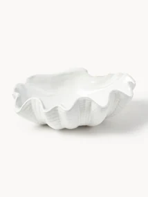 Geglazuurde decoratieve schaal Mar in schelp vorm, B 31 cm