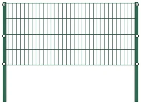 vidaXL Schuttingpaneel met palen 13,6x0,8 m ijzer groen