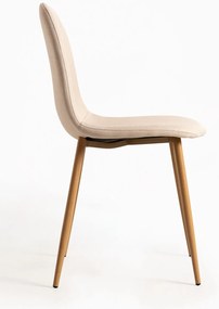 Set 4 Teok Stoffen Stoelen