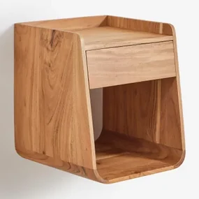 Set Van 2 Nachtkastjes 35x35 Cm In Berigem Acaciahout Rustiek Acaciabruin - Sklum