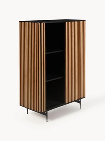 Highboard Linea met schuifdeur en geribbelde voorzijde