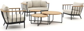 + 10% kassakorting | Stoel-bank loungeset Apple Bee | 5 personen | Loungeset Zwart | Aluminium | Kees Smit Tuinmeubelen