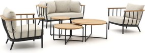 Stoel-bank loungeset Apple Bee | 5 personen | Loungeset Zwart | Aluminium | Kees Smit Tuinmeubelen