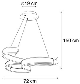 Eettafel / Eetkamer Design hanglamp staal incl. LED 3-staps dimbaar - Frank Design Binnenverlichting Lamp