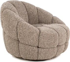 Ronde Fauteuil Draaibaar Boucle Taupe