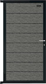 Tuindeur composiet Modular co-ex rock grey met antraciet alu frame compleet (90 x 180 cm)